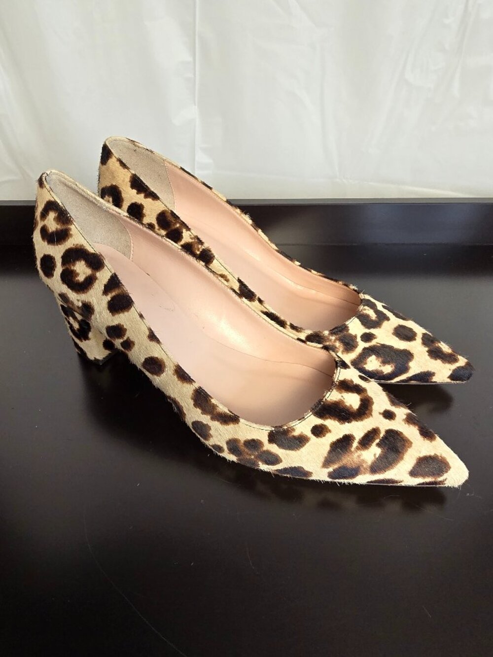 Kate Spade Serene Leopard Print Calf Hair Block Heel Pumps Size 10